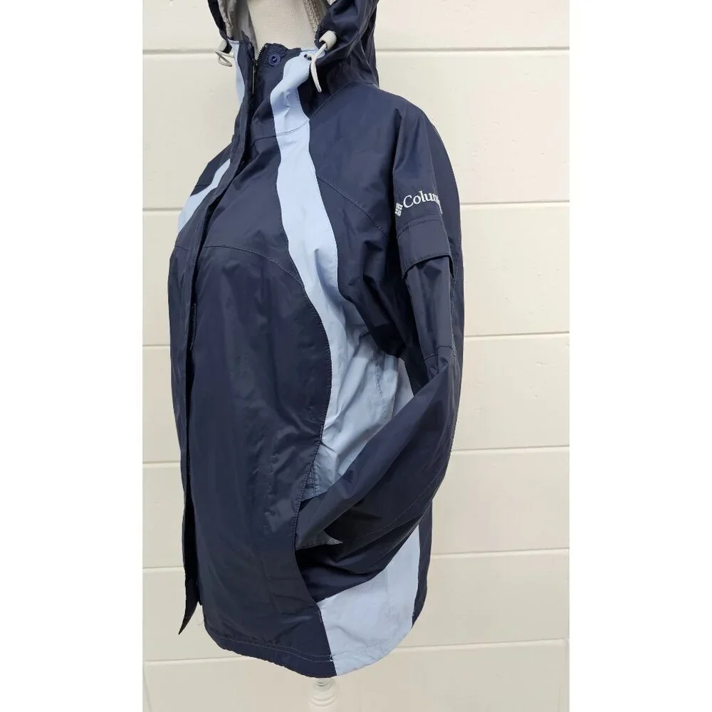Columbia Omni-Tech Blue Women's Waterproof Hooded Jacket Size M - Picture 3 of 11